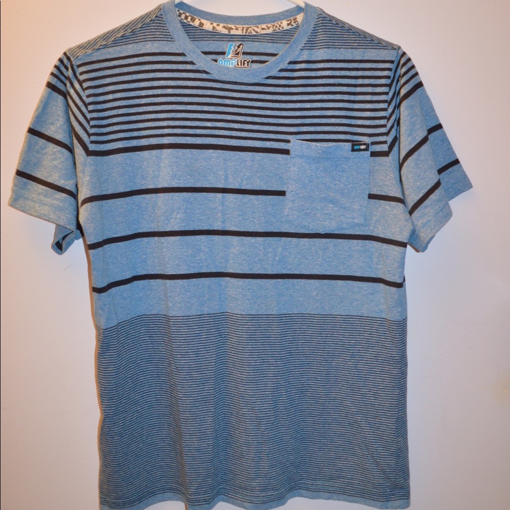Blue/black striped t-shirt